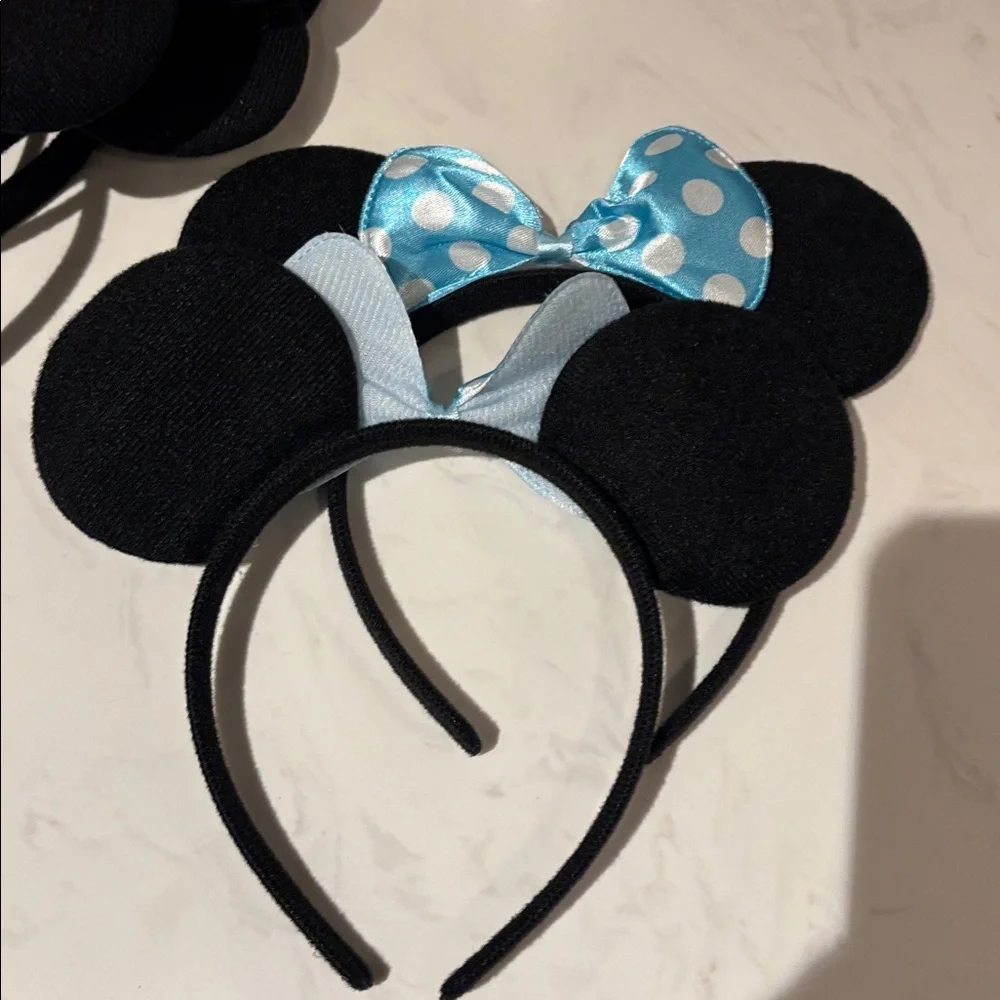 Set of 8 Mickey Mouse Ears and Set of 2 Minnie Mouse Polka Dot Bow Ears